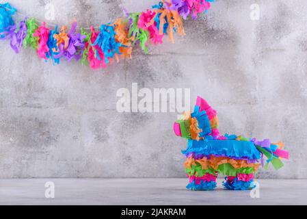 Traditional Mexican pinata in shape of donkey Stock Photo