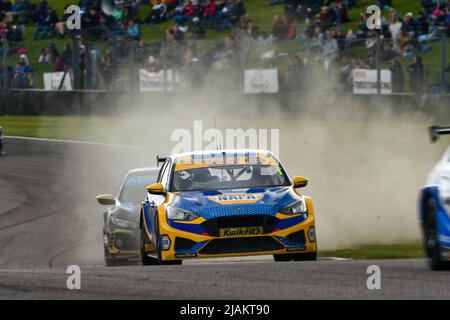 Ashley, Ash, Sutton driving the Ford Focus NAPA Racing car at Thruxton in May 2022 at the British Touring Cars , BTCC coming third in all 3 races Stock Photo