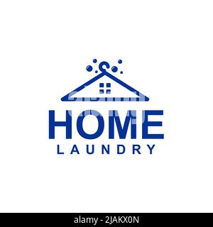 laundry, clean, home, vector, service, roof top, logo, wash, house, machine, detergent, housework, washer, water, template, icon, design, symbol, busi Stock Vector