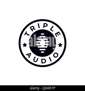 Audio microphone company vector logo design Stock Vector