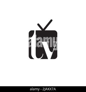 TV or television icon symbol vector logo design Stock Vector