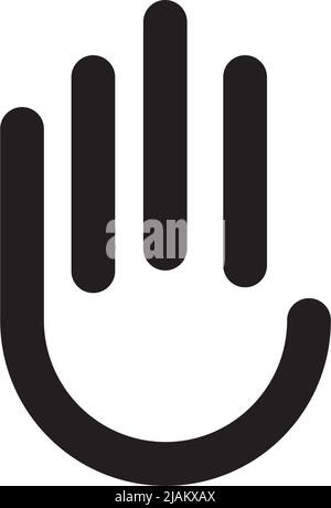 Hand palm line art mono line vector logo design Stock Vector