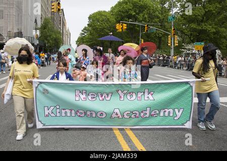 First ever Japan Day Parade on Central Park West in Manhattan on May 15, 2022 in New York City. Stock Photo