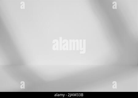 Empty light studio space with large windows shadow. Sparse template and background Stock Photo