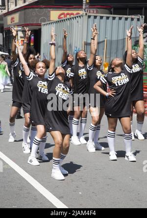 New York City Dance Parade winds its way down Broadway in New York City. Stock Photo