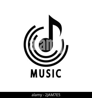 Black Music Logo Icon design Stock Vector