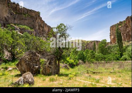 gorge at Ihlara Valley in Cappadocia Stock Photo