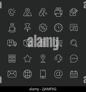 Modern line business website icon set. Vector illustration Stock Vector