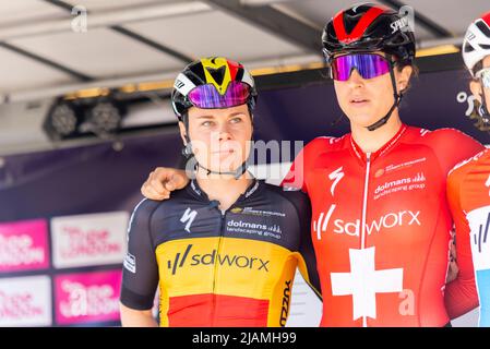 Lotte Kopecky Marlen Reusser cyclists of team SD Worx at the