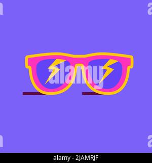 Sun glasses icon design illustration on violet Stock Vector