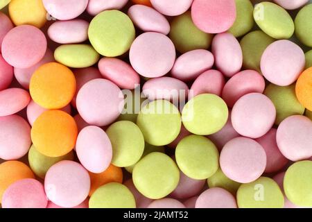 Background of colorful round candies close-up with texture Stock Photo