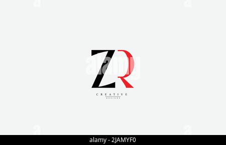 Alphabet letters Initials Monogram logo ZR RZ Z R Stock Vector