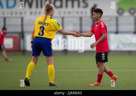 29th May 2022. Surrey International Football vs Afghanistan National Team Development. Friendly at Meadowbank (Dorking, UK). Stock Photo