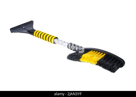 Winter car brush for cleaning isolated on the white background Stock Photo