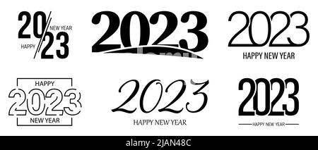 Set of 2023 happy new year logo. Collection of 2023 number design template. Vector illustration isolated on white background Stock Vector