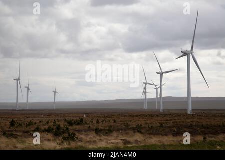 Causeymire Wind Farm, A9, Achkeeper, Scotland Stock Photo