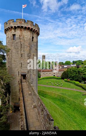 Warwick Castle - medieval castle in Warwick, Warwickshire - England, United Kingdom. Built by William the Conqueror in 1068. 20th of May 2022. Stock Photo