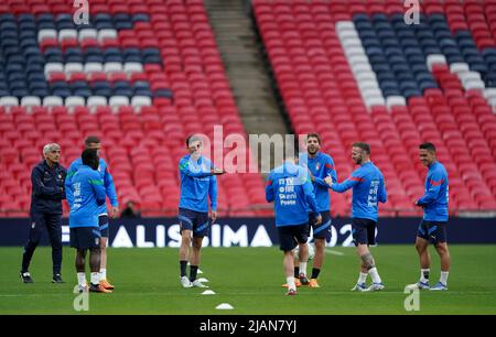 Italy players during a training session at Wembley Stadium, London. Picture date: Tuesday May 31, 2022. Stock Photo