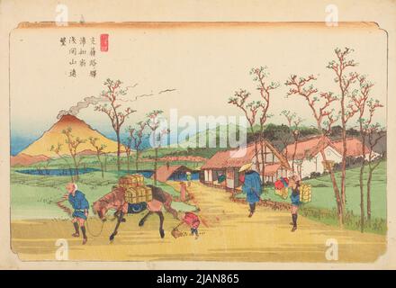 Panorama of Mount asma from URAWA /URAWA NO SHUKU ASAMAYAMA ENTO Eisen, Keisai (1790 1848) Stock Photo