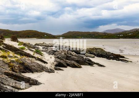 The Silver Sands at Morar in West Scotland near Mallaig. Stock Photo