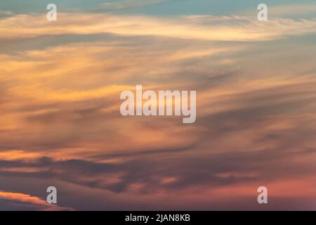 red-blue sky of sunset or dawn, bright skies Stock Photo