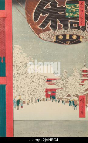 Kinryusan Temple in Asakusa, in Winter /Asakusa, Kinryuzan, Board 99 From The Series: One Hundred Famous Views of Edo /Meisho Edo Hyakkei HIROSHIGE, Ichiryusai (1797 1858) Stock Photo