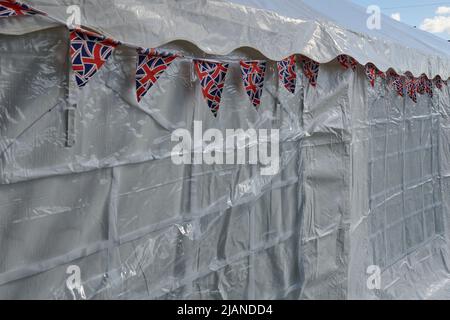 Devon, UK, 31/05/2022, Platinum Jubilee: The small South Devon Village of Bickington Prepares for the 2022 Platinum Jubilee Celebrations. Stock Photo