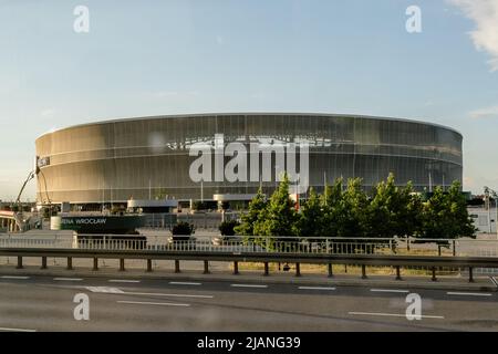 WARSAW, POLAND - 30 MAY 2022: Match venue, The Tarczynski Arena Wroclaw ahead of the League A 2022 Nations League fixture v Poland at the Tarczynski Arena Wroclaw on the 1st of June, 2022. (Pic by John Smith/FAW) Stock Photo