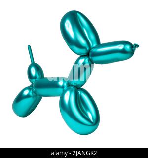 Shiny balloon model dog isolated on the white background Stock Photo