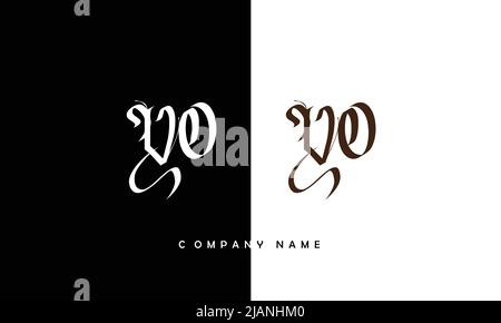 YO, OY Alphabets Letters Logo Monogram Stock Vector