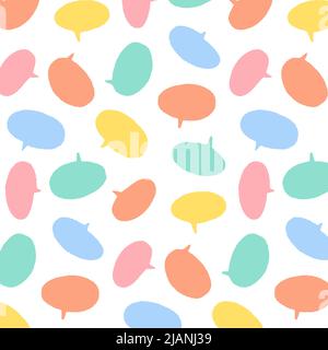 Hand drawn vector illustration of colorful speech bubbles pattern. Stock Vector