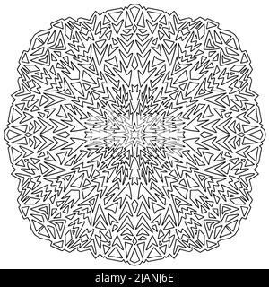 Mandala black and white coloring page vector Stock Vector