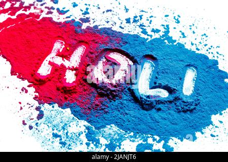 abstract powder splatted background. Colorful powder explosion on white background. Colored cloud. Colorful dust explode. Paint Holi Stock Photo