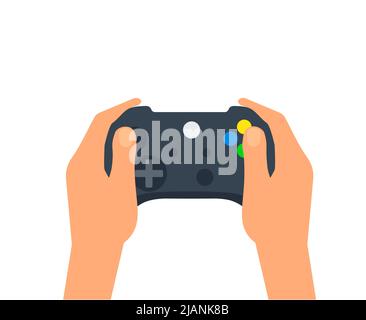 Businessman hand holding game controller - Flat style Eps 10 Stock Vector