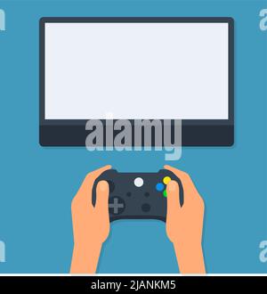 Businessman hand holding game controller - Flat style Eps 10 Stock Vector