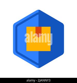 Box Delivery Hexagonal Icon Stock Vector