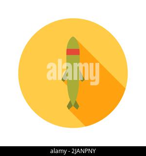 Cruise Missile Circle Icon Stock Vector