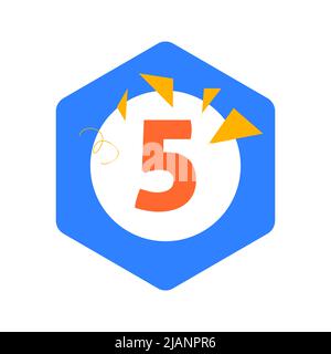 Five Hexagonal Icon Stock Vector