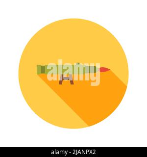 Grenade Launcher Circle Icon Stock Vector