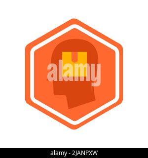 Mind Box Delivery Hexagonal Icon Stock Vector