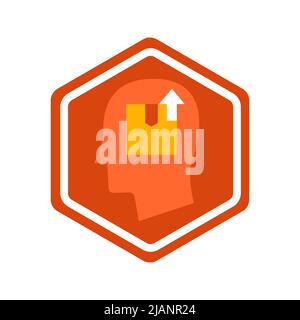 Mind Delivery Hexagonal Icon Stock Vector