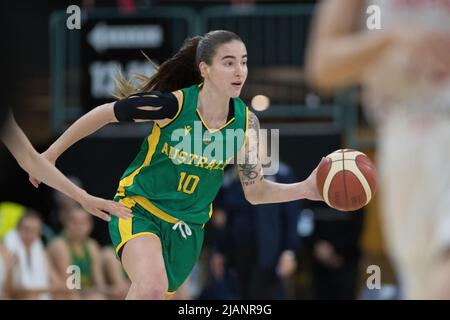 Newcastle, Australia. 31st May, 2022. Anneli Maley of Australia Women's Basketball Team seen in action during Game 3 of the Friendly International Women Series match between Australia Women's Basketball Team against the Japan Women's Basketball Team at The Newcastle Entertainment Centre. Final score; Australia 67:69 Japan. Credit: SOPA Images Limited/Alamy Live News Stock Photo