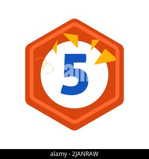 Five Festive Hexagonal Icon Stock Vector