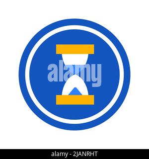 Sand Time Clock Circle Icon Stock Vector