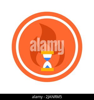 Hot Time Circle Icon Stock Vector