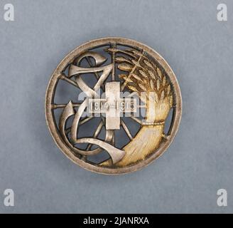 Commemorative badge graduates of the female household and agricultural seminary in Snopków near Lviv Stock Photo