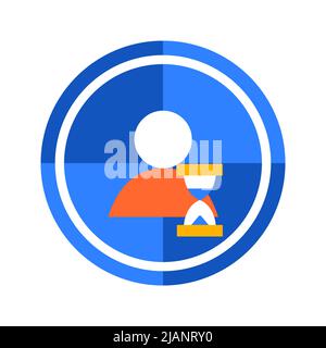 Man Time Circle Icon Stock Vector