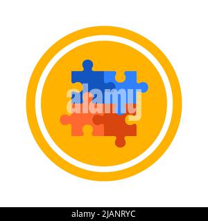 Puzzle Circle Icon Stock Vector
