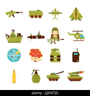 Military Army Objects Stock Vector