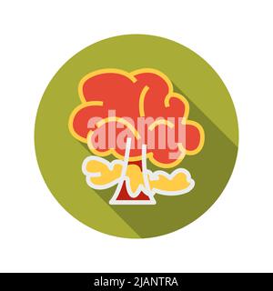 Nuclear Explosion Circle Icon Stock Vector